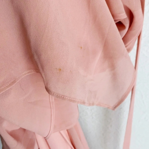 Show Me Your Mumu Noelle Flutter Wrap Dress Rustic Mauve Crisp Sz Small - Picture 4 of 7